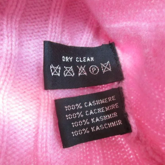 Ralph Lauren Black Label Sweater Women's Medium Cashmere Pink V-Neck Slim Fit - Picture 6 of 9